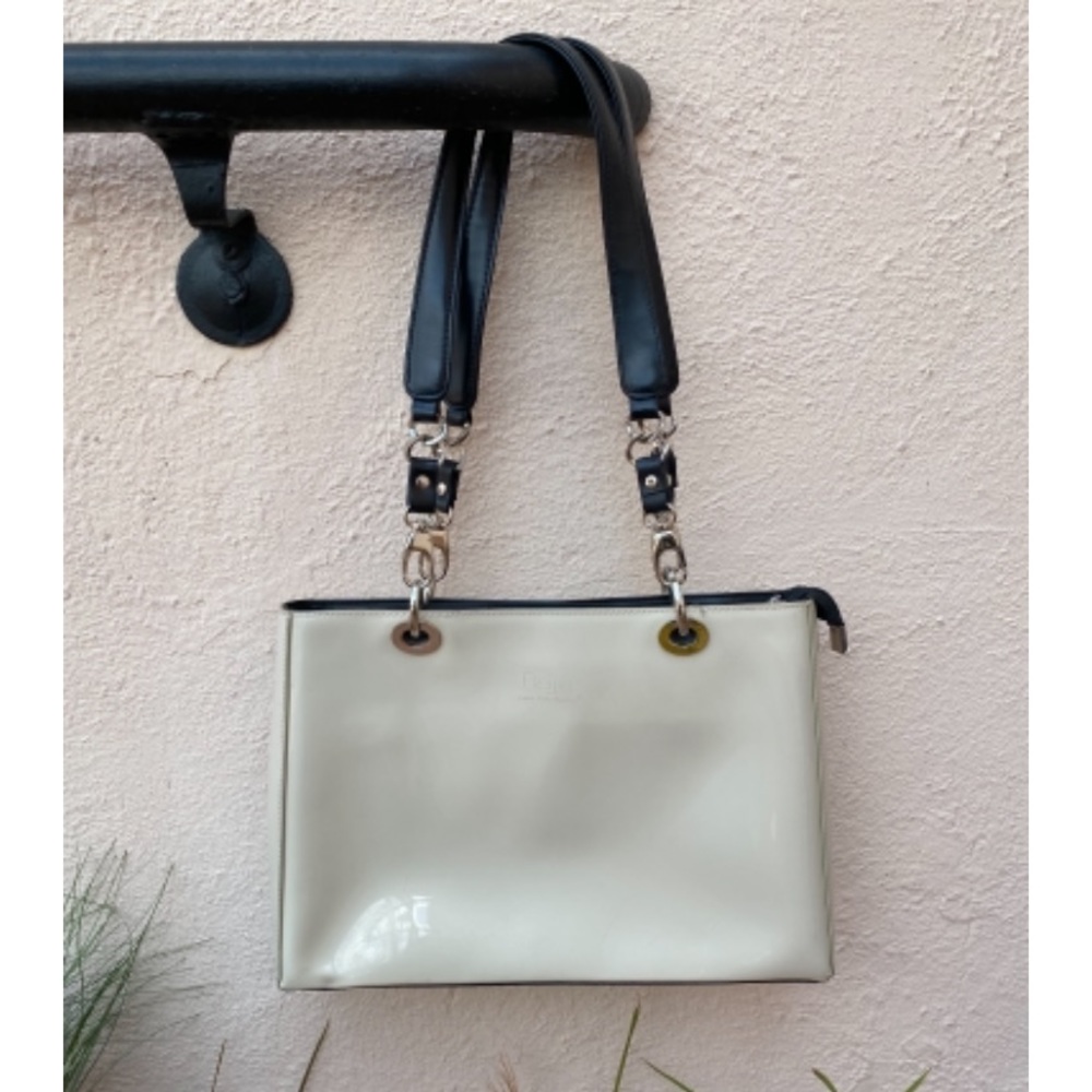 Beijo Glossy Square Tote Shoulder Bag